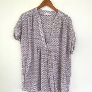 Olivaceous Babydoll Boho Oversized Tunic Top Mini Short Sleeve Dress S Small